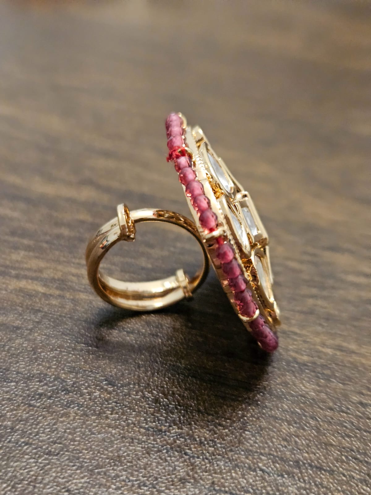 SQUARE KUNDAN WITH BEADS