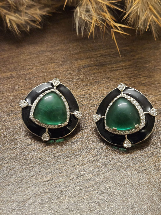 ENAMEL WITH GREEN STONE