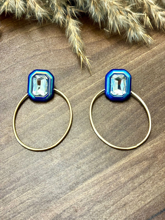 BLUE CRYSTAL HOOP