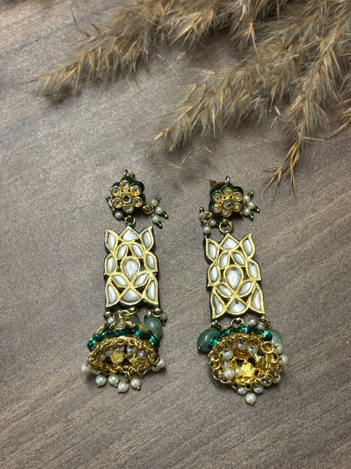 GREEN BEADS KUNDAN